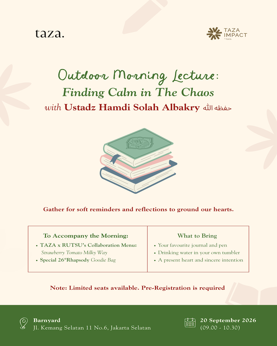 Outdoor Morning Lecture: Finding Calm in The Chaos