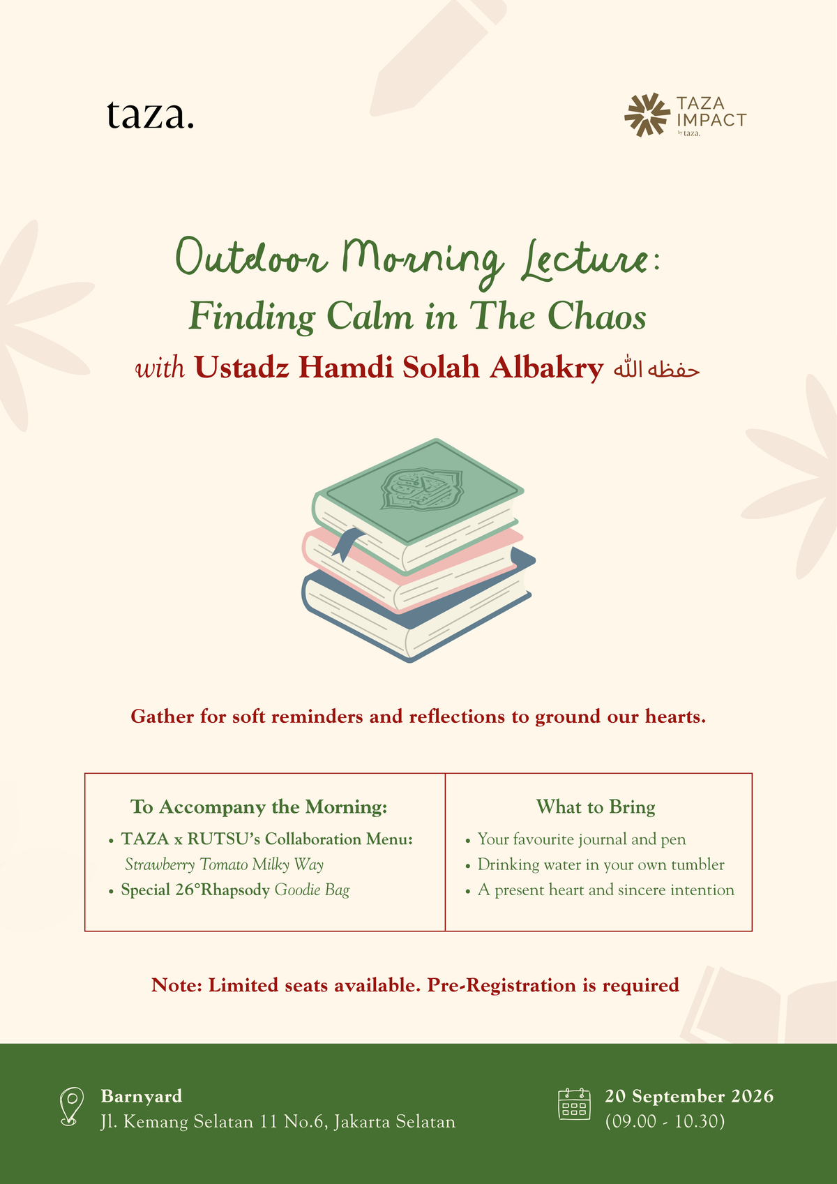 Outdoor Morning Lecture: Finding Calm in The Chaos